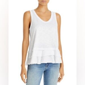 Wilt Double Tier Mock Hem Tank in White Size Small NWT
